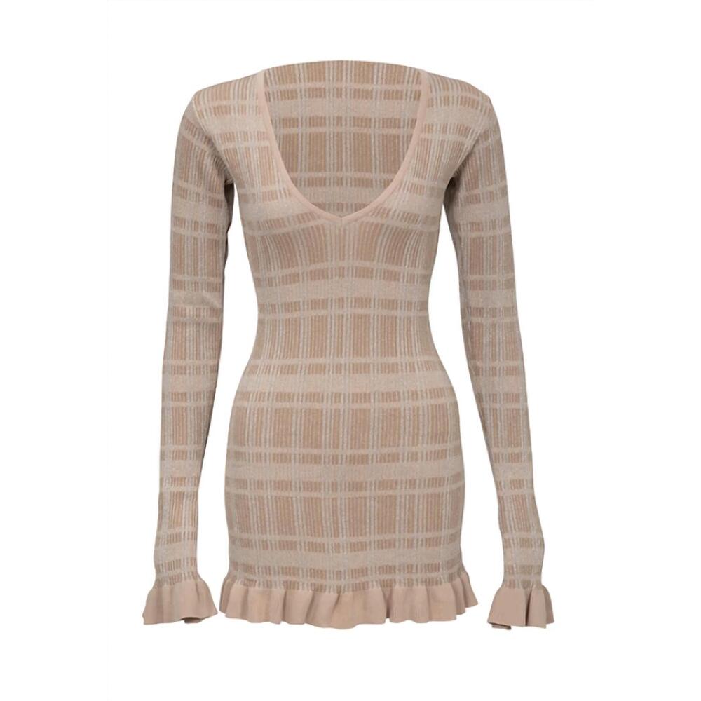NEW BANANHOT ether mini dress in coffee cream - Picture 4 of 7